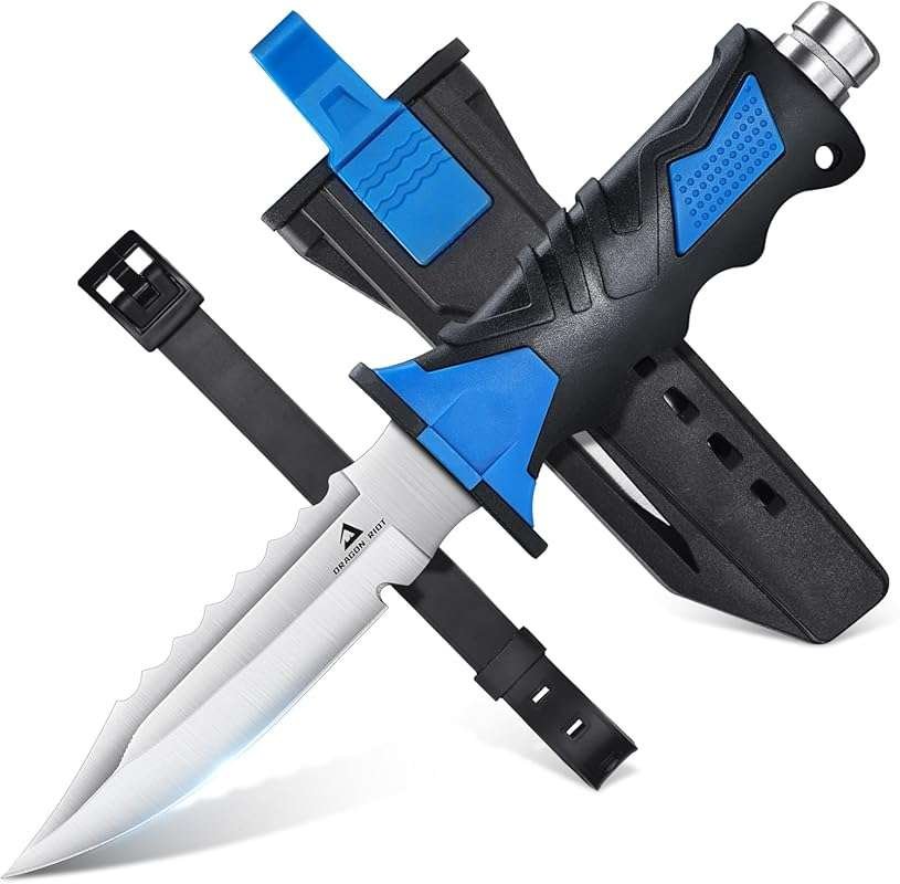 DRAGON RIOT Scuba Diving Knife: Lightweight Stainless Steel Blade Dive