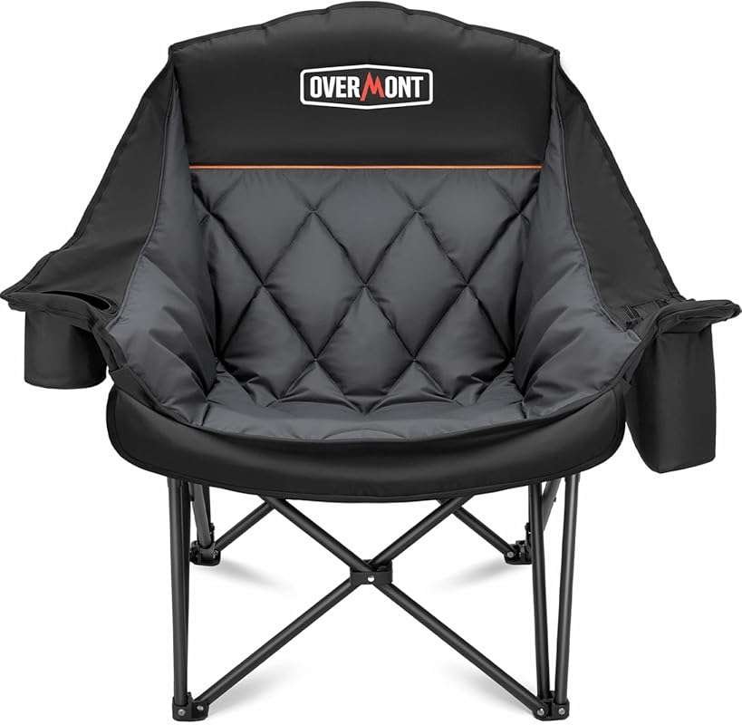 Overmont Oversized XL Camping Chair for Adults: Heavy Duty 400lbs Padd