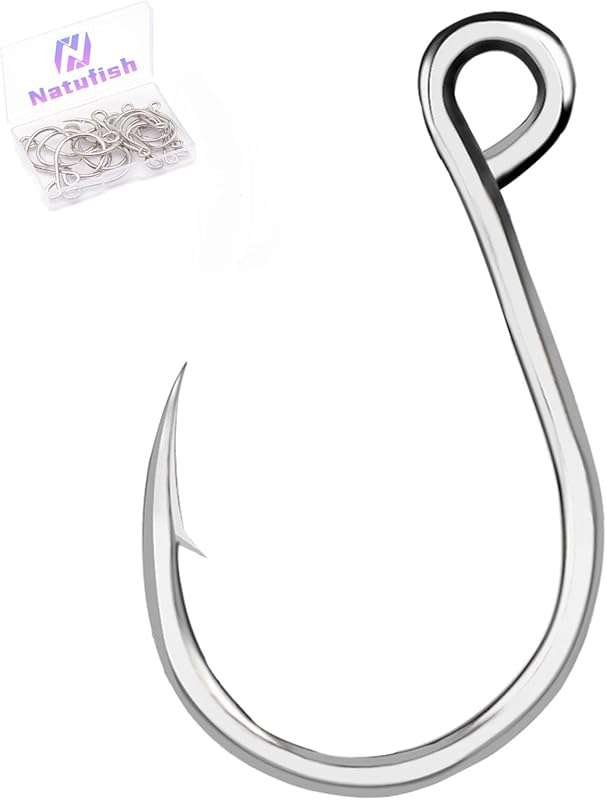 25Pcs Inline Single Hooks: Large Eye, Barbed Treble Hook Replacement f