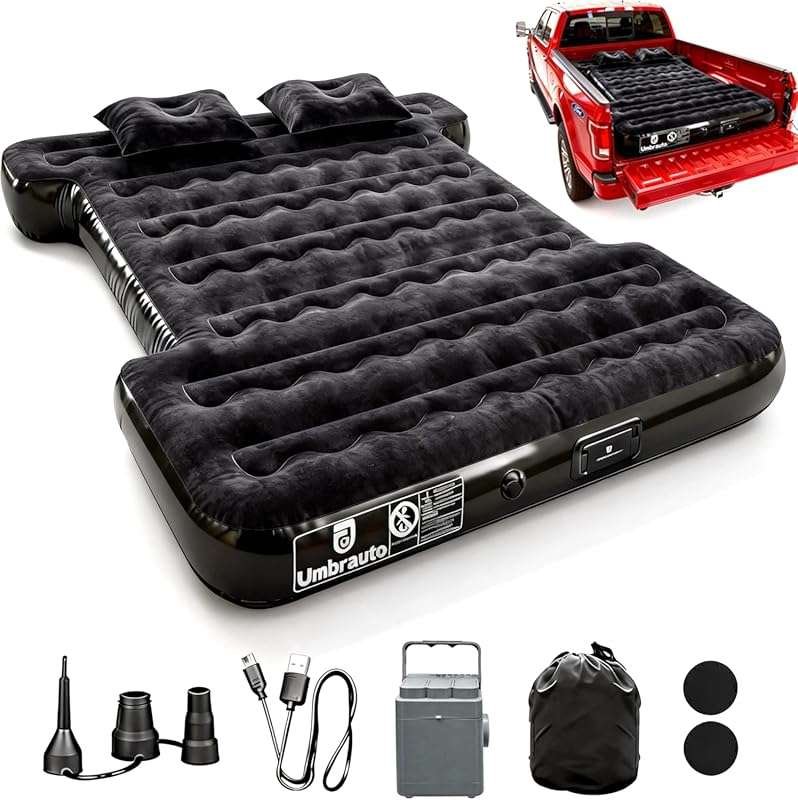 Umbrauto Built-in Pump Air Mattress for 5.5-5.8ft Short Truck Beds