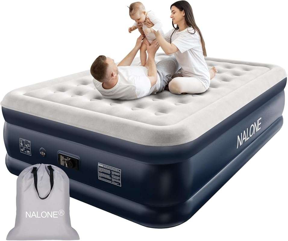 Nalone Queen Air Mattress with Built-in Pump, 18