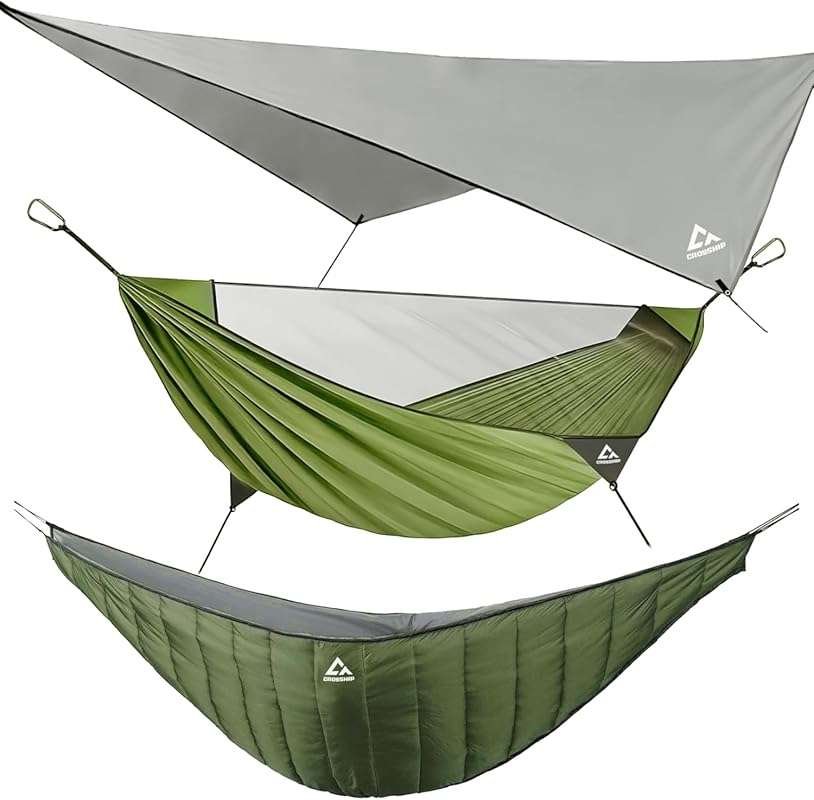 2 Person Camping Hammock Set: Includes Mosquito Net, Underquilt, Rain 