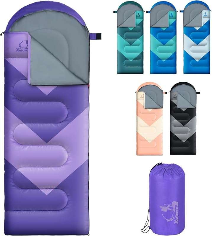 3-Season Adult & Kids Sleeping Bag: Lightweight, Waterproof & Warm for