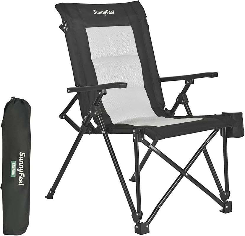 SUNNYFEEL Ergonomic High Back Heavy Duty Camp Chair, 500lbs Capacity, 