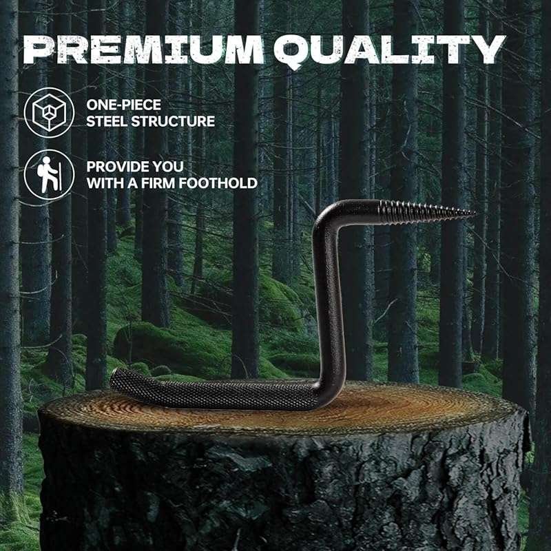 8 Pack 4-Inch Screw-in Hunting Tree Steps, Self-Tapping with Anti-Slip