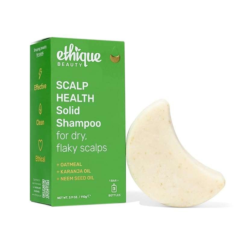 Ethique Scalp Health Shampoo Bar for Itchy, Dry, Flaky Scalps with Oat