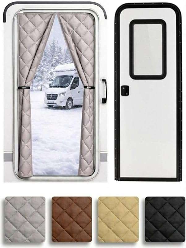 Magnetic RV Door Cover for Thermal Insulation and Draft-Free Winter Ca