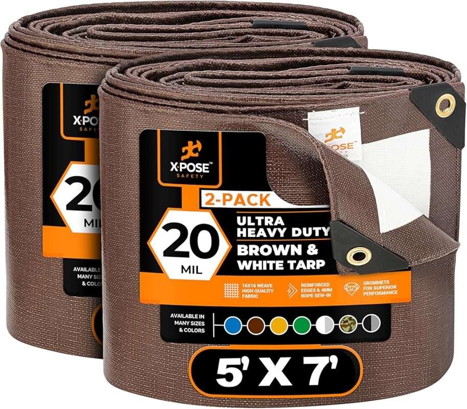 Xpose Safety Heavy Duty Waterproof Tarp 5' x 7' for Camping and Outdoo