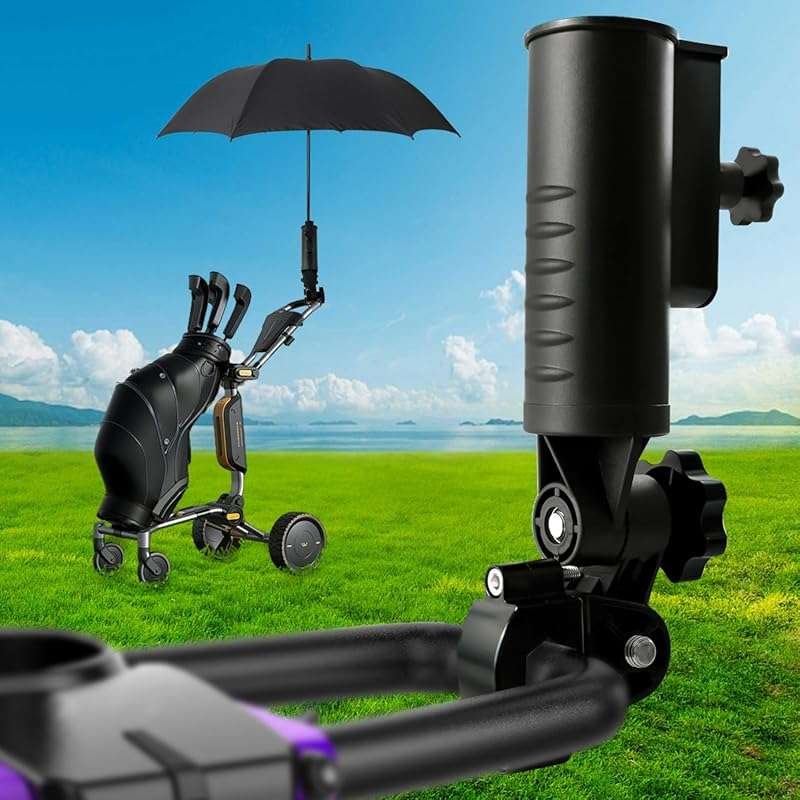Heavy Duty Golf Cart Umbrella Holder with Aluminium Alloy Base, Windpr