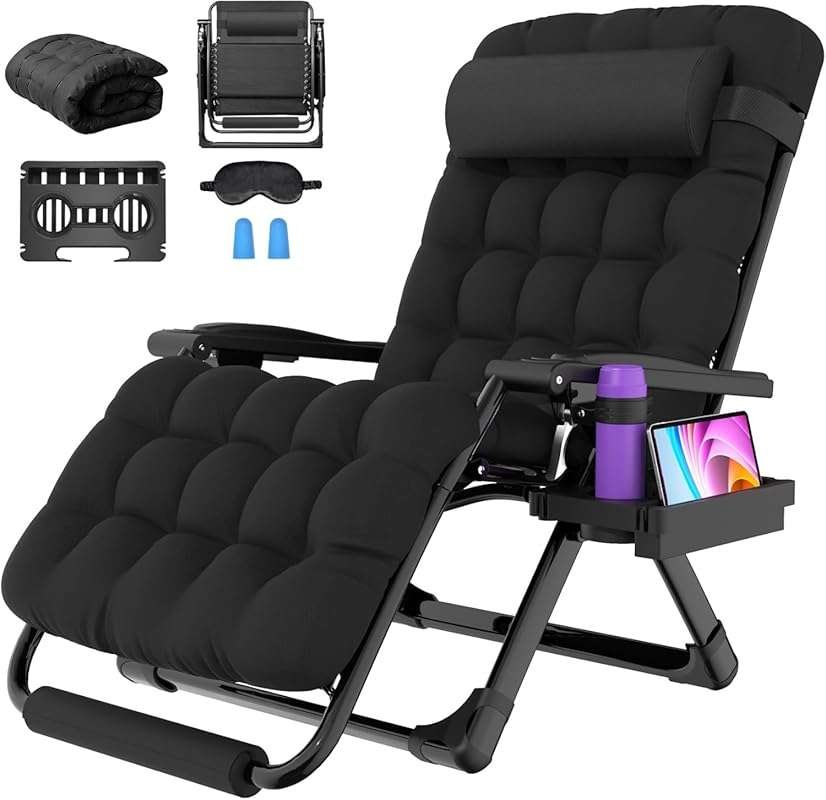 Suteck Oversized 33-Inch XXL Zero Gravity Chair with Removable Cushion