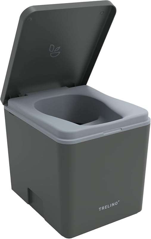 TRELINO Composting Toilet Evo M: Portable, Odorless, 1.3/2.1 Gal Capac