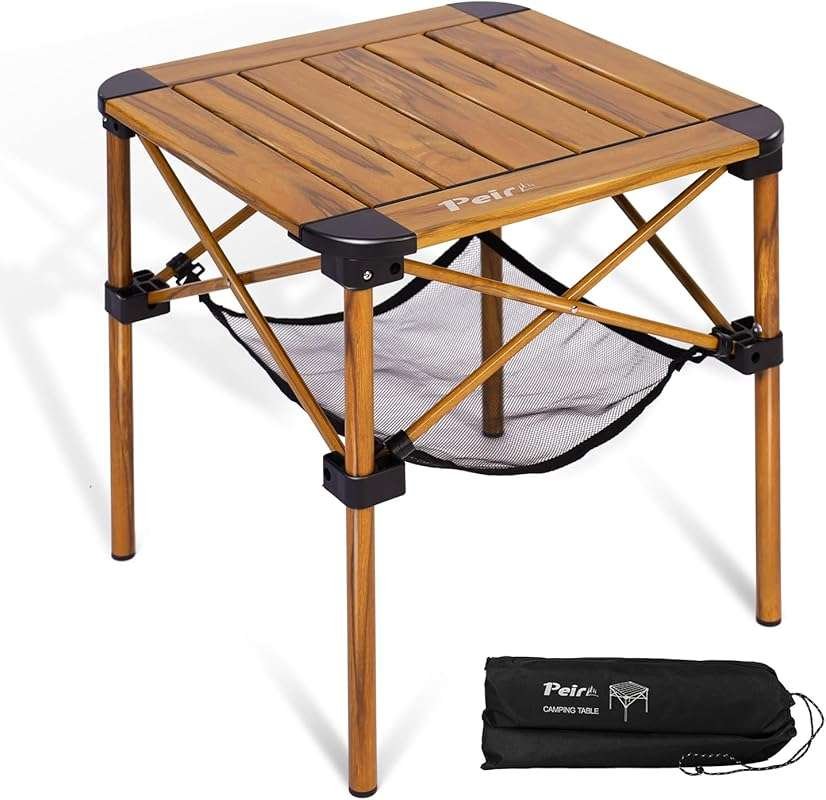 Folding Camping Table, Portable Lightweight Aluminum Camp Table Roll U