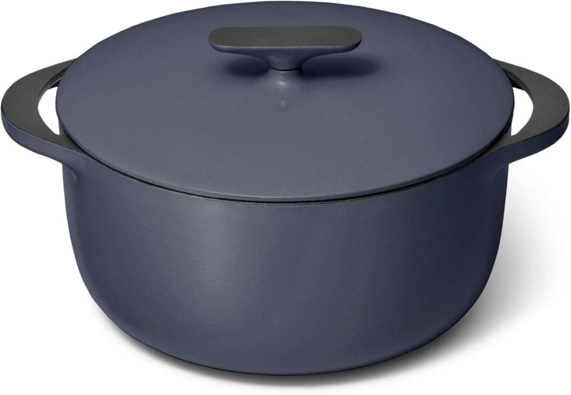 Caraway Midnight Blue 6.5qt Enameled Cast Iron Dutch Oven, Oven Safe, 