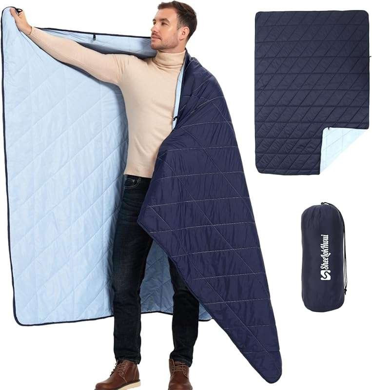 Ultralight Puffy Camping Blanket: Water-Resistant, Packable Outdoor Qu