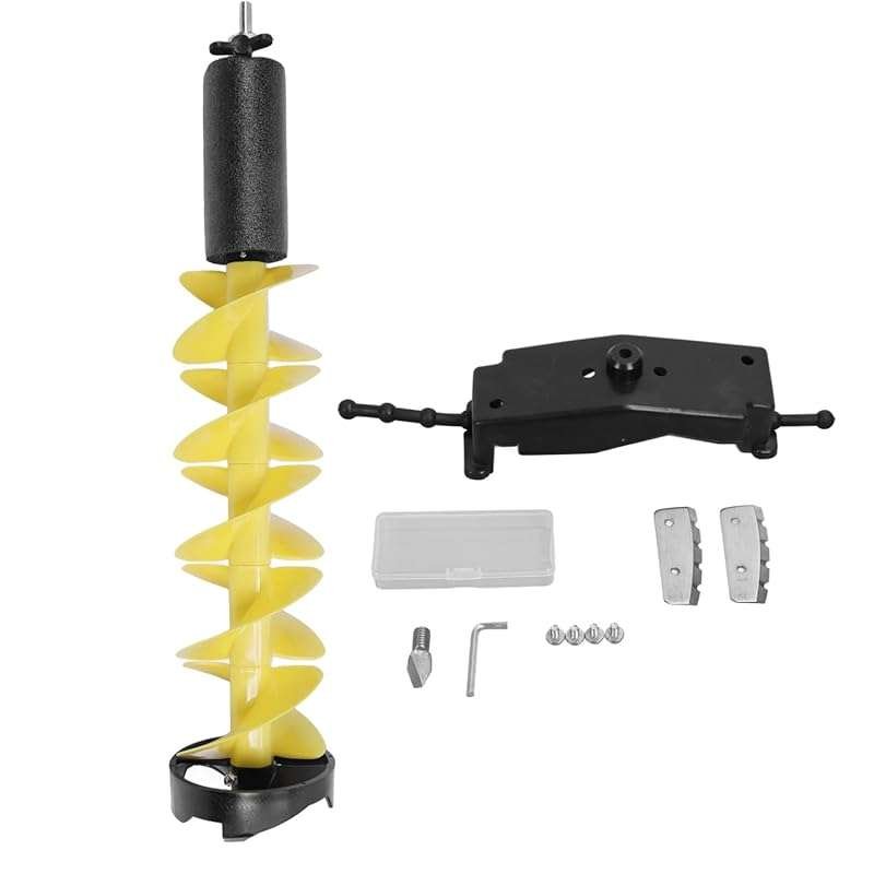 Zunate 6-Inch 2-Blade Ice Auger Drill Bit with Locator for Deep Ice Fi