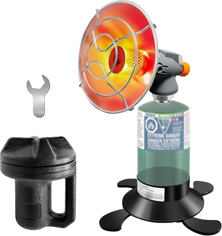 8500 BTU Portable Propane Camping Heater with Reinforced Base & Tank H