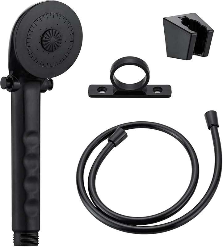 Black RV Shower Head with Hose & Pause Function