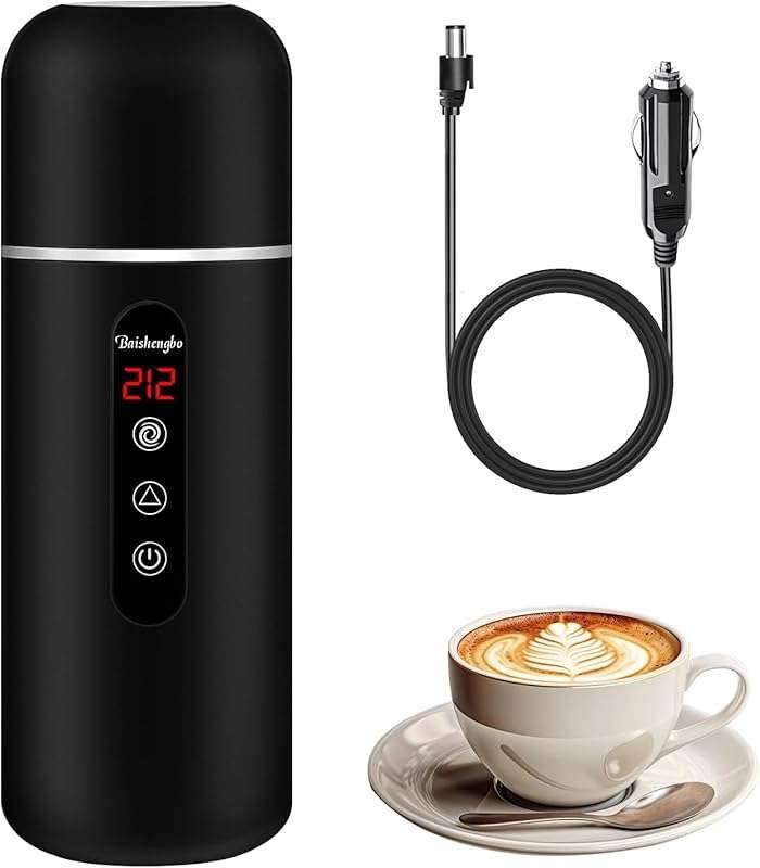 12V/24V Portable Electric Travel Kettle for Cars: Hot Water Boiler & C