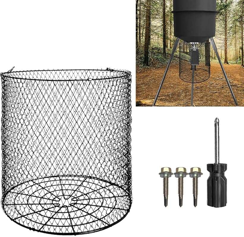 Foldable Deer Feeder Varmint Guard, 13x12 in Stainless Steel Deer Feed