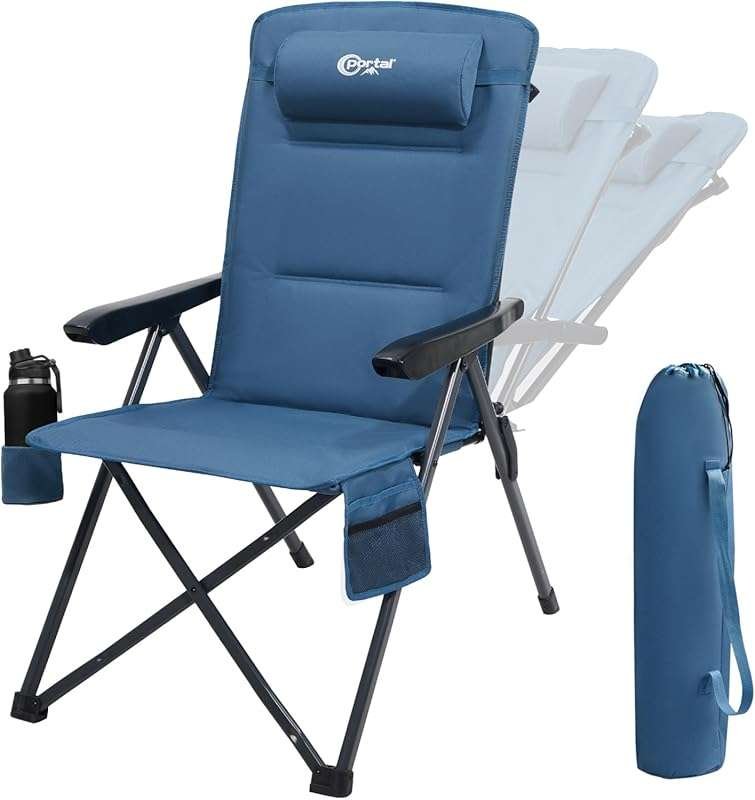 Portal Oversized Reclining Camping Chair: Portable, High Back Folding