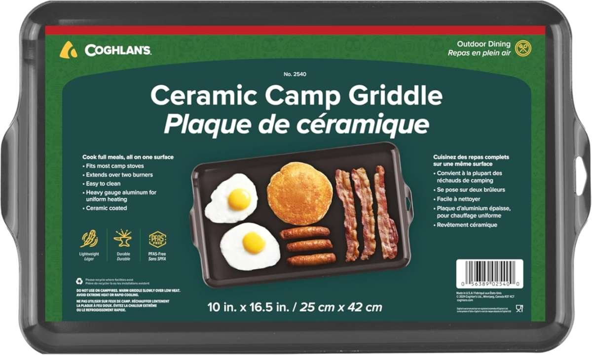 Coghlan's Lightweight Aluminum Camp Griddle with Non-Stick Ceramic Coa