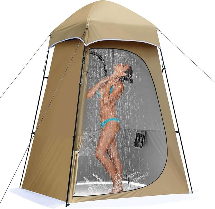 Extra Tall Oversize Camping Shower Tent with Floor, UPF50+ Privacy She