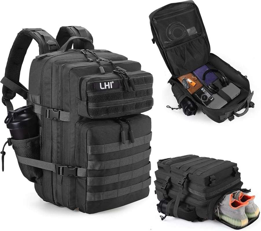 LHI 45L Military Tactical Backpack for Men & Women, Army Assault Pack 