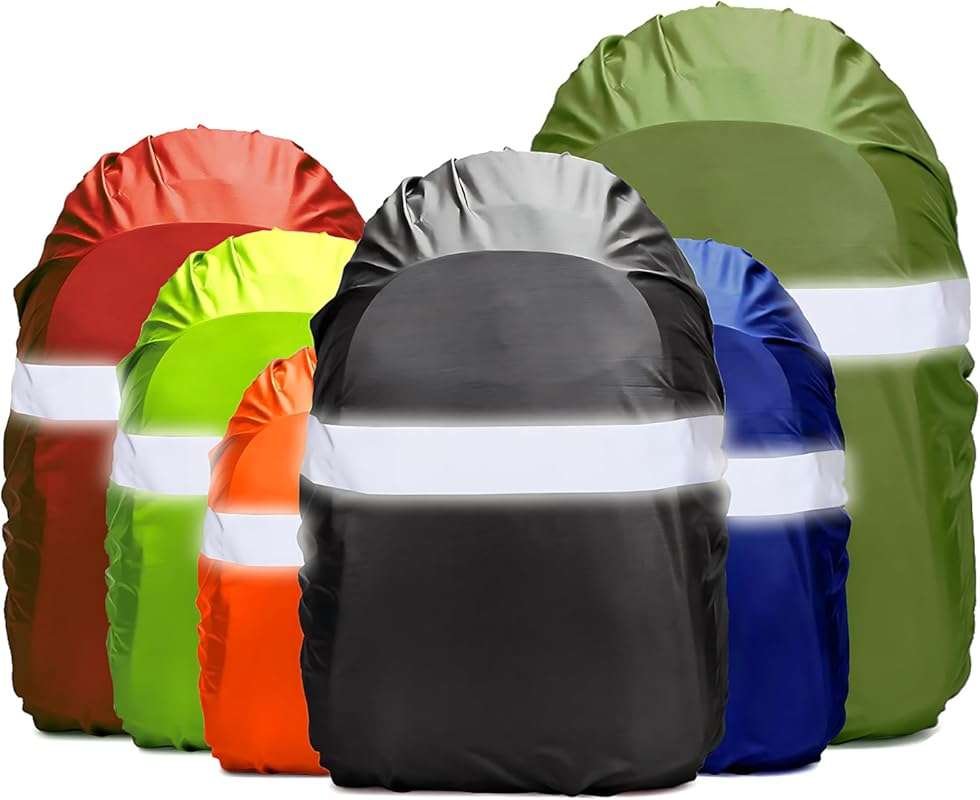 8000mm Waterproof Backpack Rain Cover with Reflective Straps, Anti-Sli