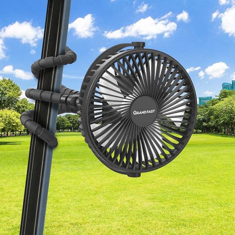 10000mAh Rechargeable Golf Cart Fan, 50H Run, Compatible with EZGO Clu
