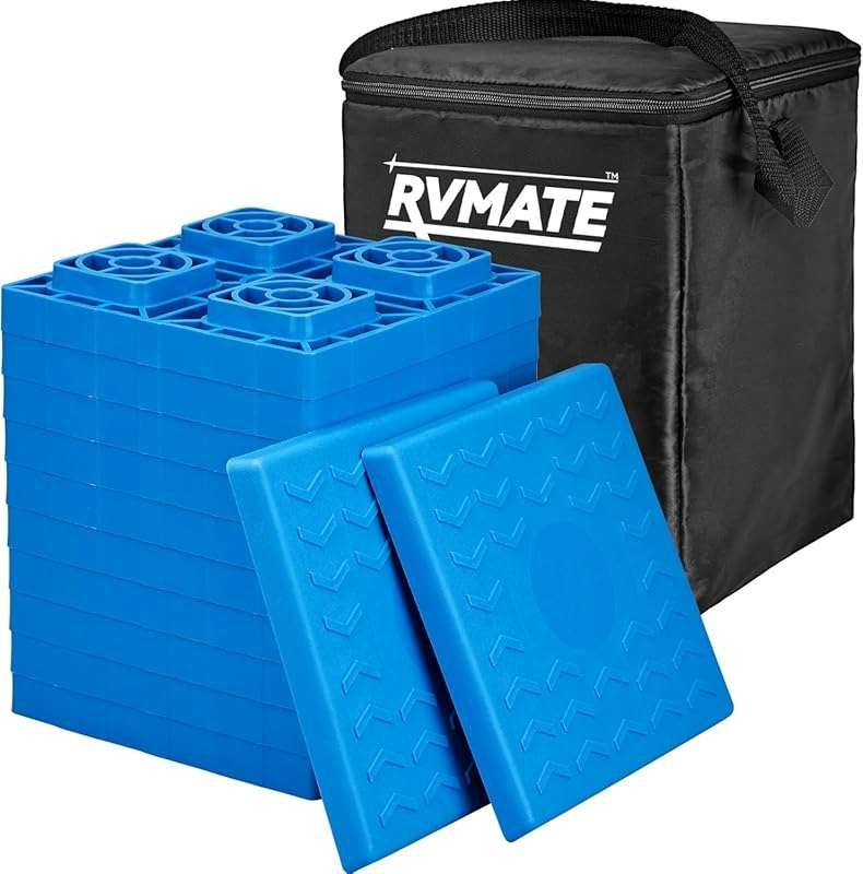 RVMATE Heavy Duty 12-Pack RV Leveling Blocks & Stabilizers for Camper 