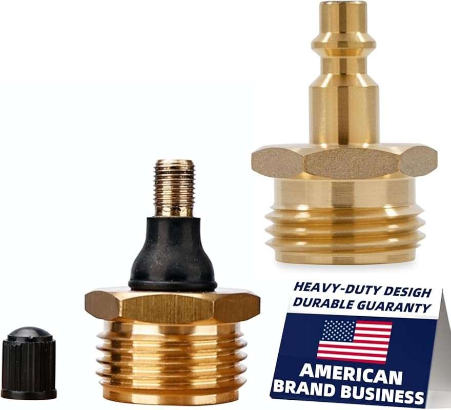 2Pcs Tylove RV Brass Blow Out Plug & Winterized Adapter for Water Pipe
