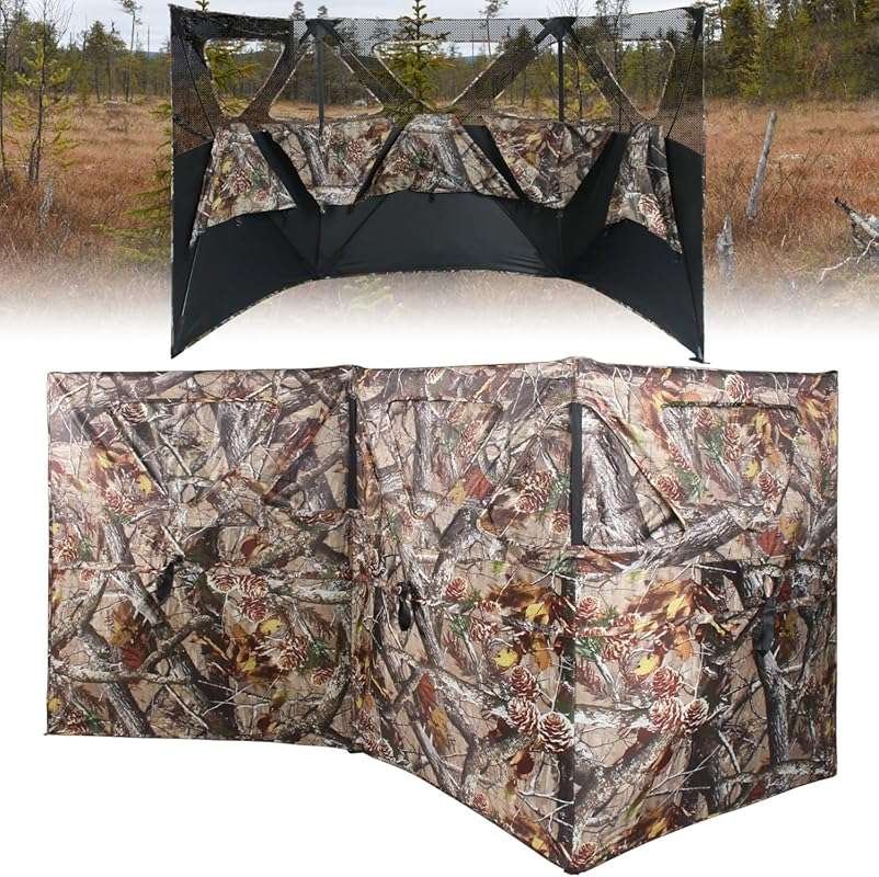 See Through 3 Panel Hunting Blind with Carrying Bag - Portable Pop Up 