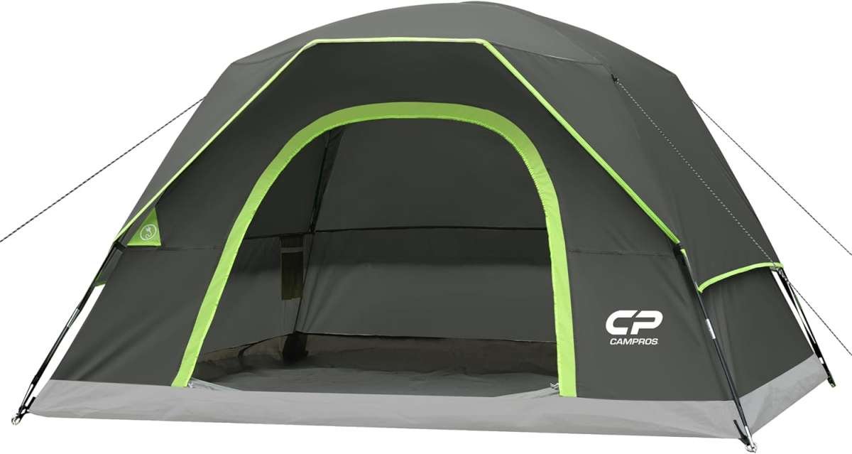 Easy Setup 4 Person Camping Tent: Waterproof, Windproof Dome with Larg