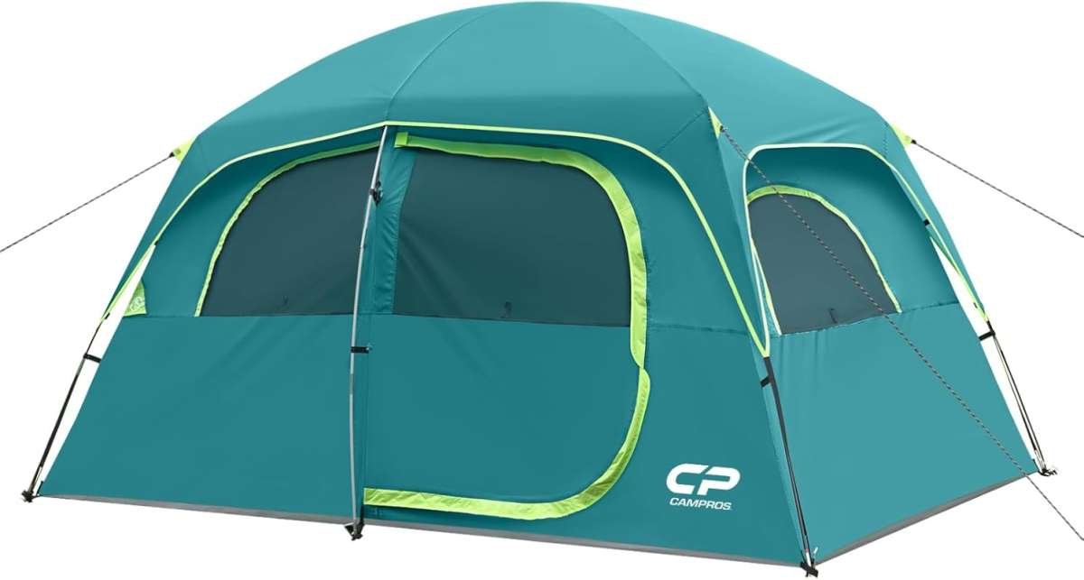CAMPROS Upgraded 6/8 Person Waterproof Windproof Family Camping Tent w
