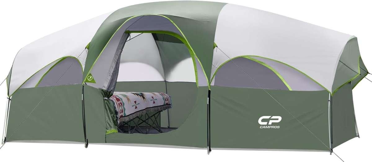 CAMPROS CP 8 Person Camping Tent: Weather-Resistant Family Tent with 5