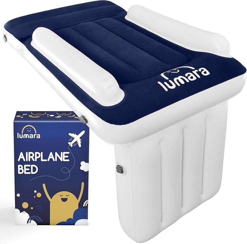 LUMARA Toddler Airplane Bed, Inflatable Plane Mattress with Safety Bel