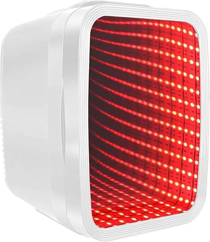 White 4 Liter Mini Fridge with Dimmable LED Light, Portable AC/DC Cool