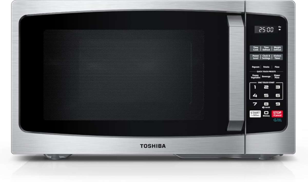 TOSHIBA 0.9 Cu Ft Countertop Microwave Oven, 900W with 6 Auto Menus & 