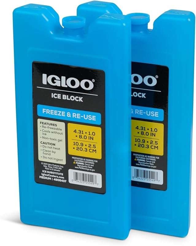 Igloo Maxcold Ice Block Long-Lasting Cooler Ice Pack for Travel, Campi