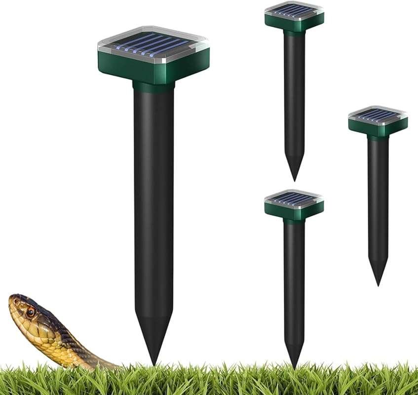 Solar-Powered Sonic Snake Deterrent Devices for Yard & Outdoors - Wate