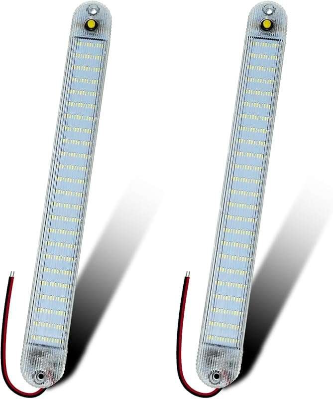 12V/24V LED Interior Light Bar, 72 LED 6500K White with Switch for RV,