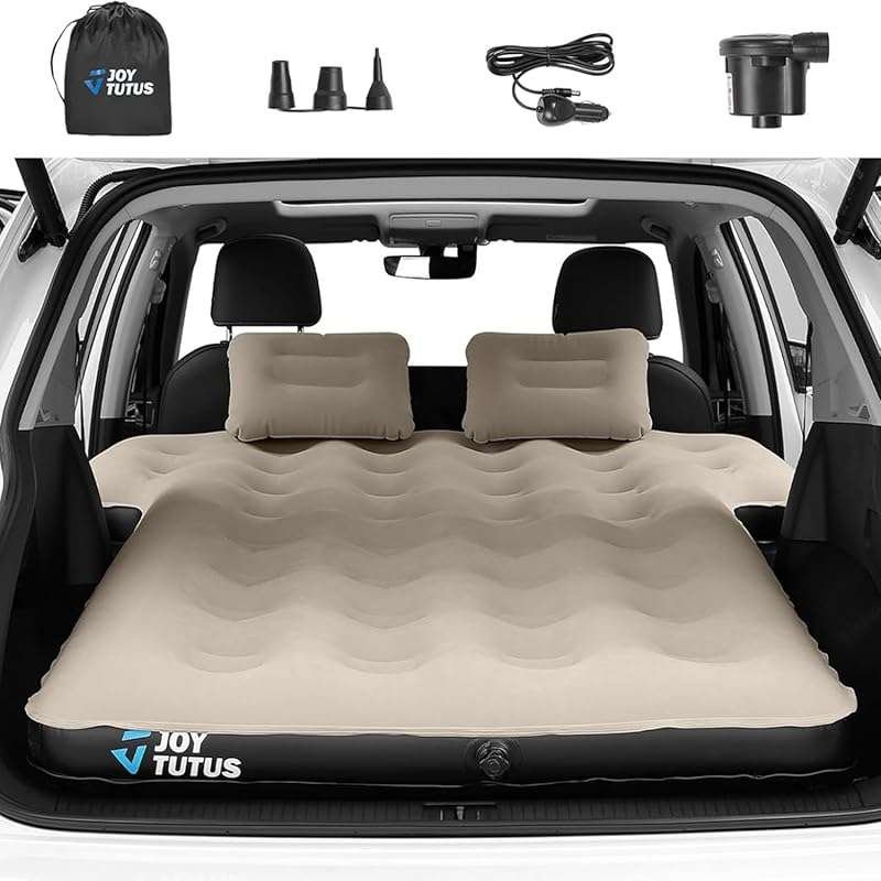 JOYTUTUS 3.0 Thickened Flocking SUV Air Mattress Camping Bed with Elec