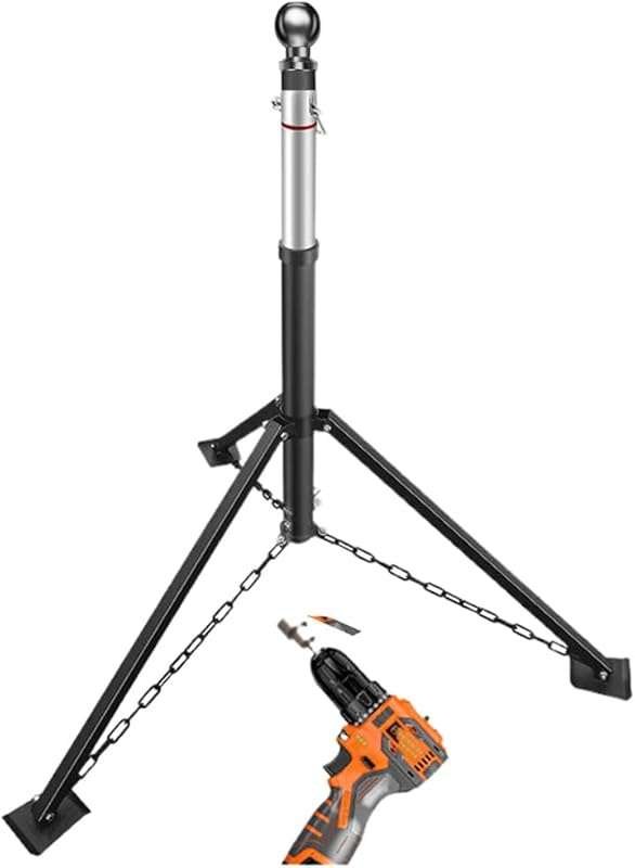 Gooseneck Tripod Stabilizer Jack for 5th Wheel RVs, 5000lb Capacity, 3