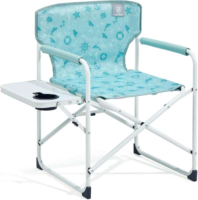 EVER ADVANCED Green Padded Kids Director Chair with Side Table, Safety