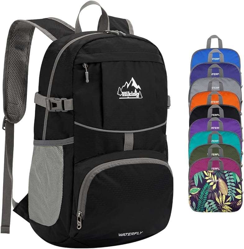 WATERFLY 25L Ultra Lightweight Packable Hiking Daypack, Small Folding 