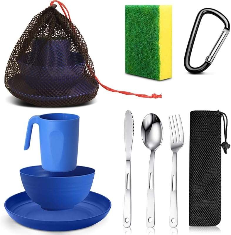 Scout Camping Mess Kit for 1-2 Persons with Mesh Bag