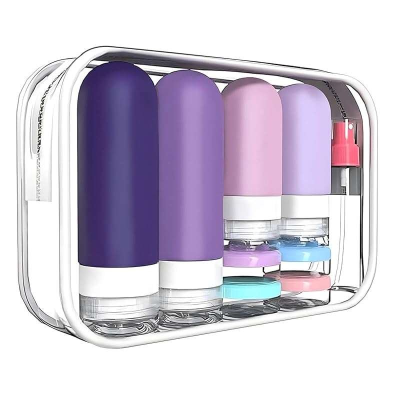 17 Pack Silicone Travel Bottles for Toiletries, Leak-Proof Refillable 