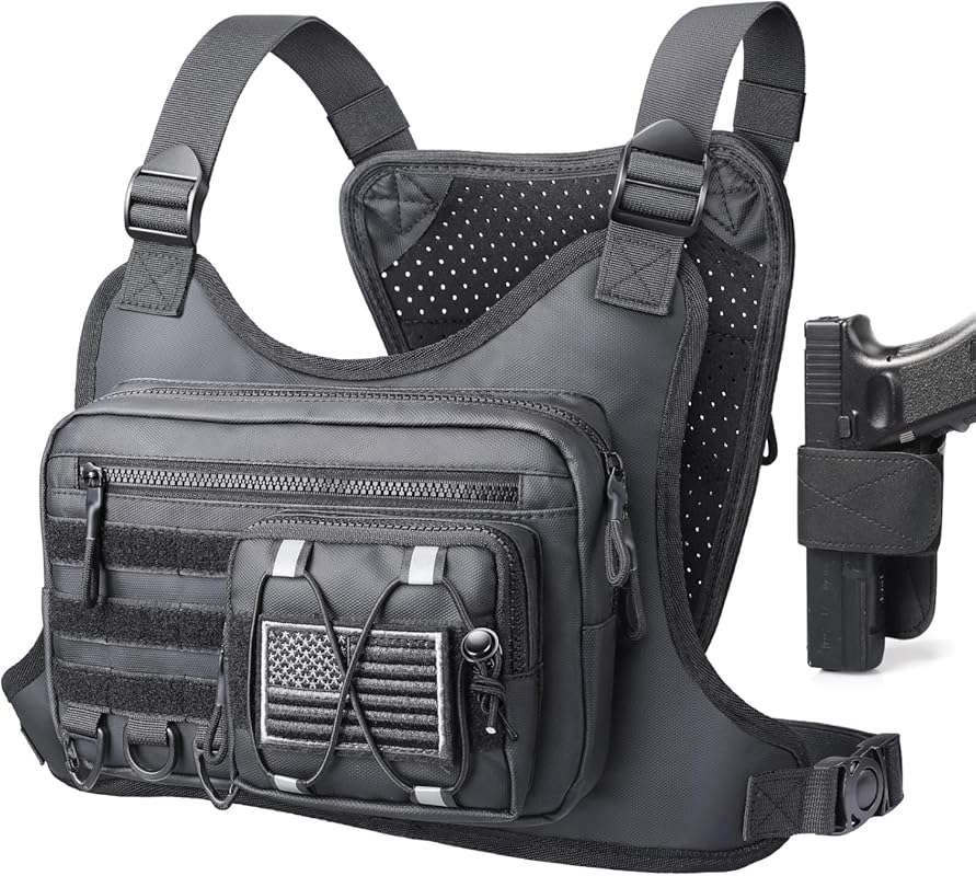Tactical Chest Rig Pack for Men & Women, Sport Outdoor Hiking Running 