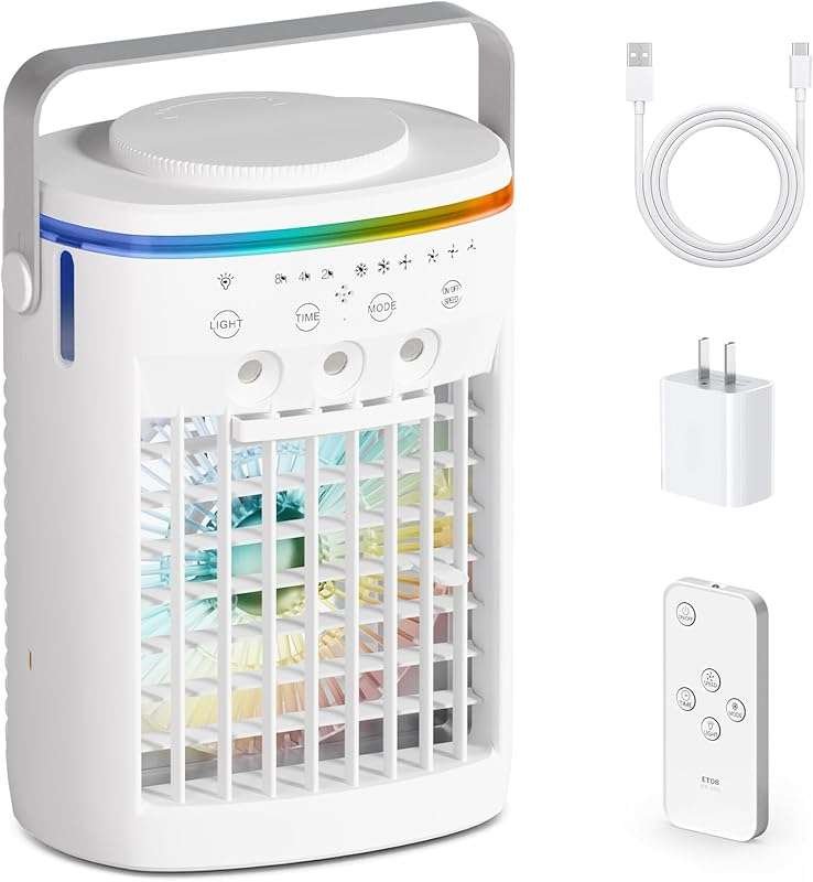 Portable Air Conditioner: 4-in-1 Humidifier, Fan, Cooler & Night Light