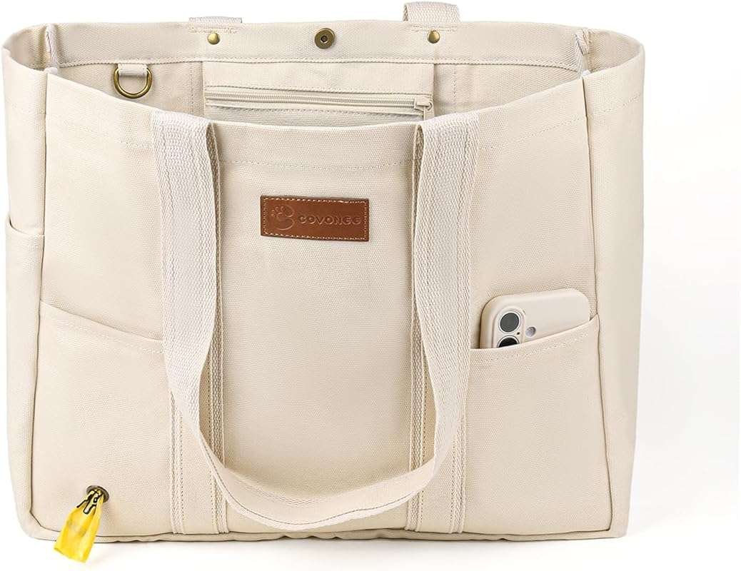 Heavy Duty Canvas Travel Tote Bag for Women, Large Reusable Grocery Sh